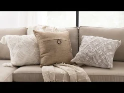 Modern Tufted Stripe Yarn Dyed Recycled Cotton Blend Shower Curtain