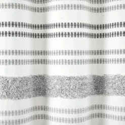 Modern Tufted Stripe Yarn Dyed Recycled Cotton Blend Shower Curtain