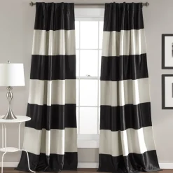 Montego Stripe Light Filtering Window Curtain Set