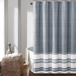 Nantucket Yarn Dyed Tassel Fringe Shower Curtain