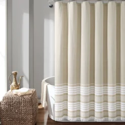 Nantucket Yarn Dyed Tassel Fringe Shower Curtain
