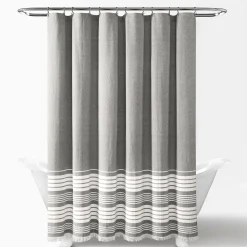 Nantucket Yarn Dyed Tassel Fringe Shower Curtain