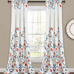 Neela Birds Light Filtering Window Curtain Panel Set