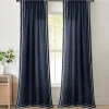 Olivia Ric Rac Embroidery Border Window Curtain Panel