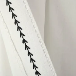 Olivia Ric Rac Embroidery Border Window Curtain Panel