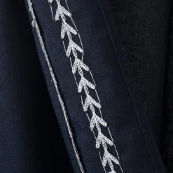 Olivia Ric Rac Embroidery Border Window Curtain Panel