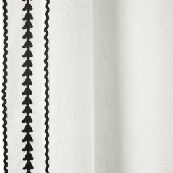 Olivia Ric Rac Embroidery Border Window Curtain Panel