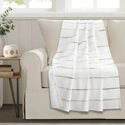 Ombre Stripe Yarn Dyed Recycled Cotton Blend Throw