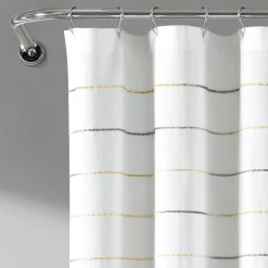 Ombre Stripe Yarn Dyed Recycled Cotton Blend Shower Curtain