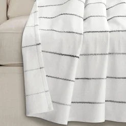 Ombre Stripe Yarn Dyed Recycled Cotton Blend Throw