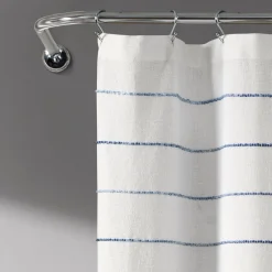 Ombre Stripe Yarn Dyed Recycled Cotton Blend Shower Curtain