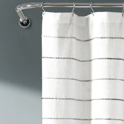 Ombre Stripe Yarn Dyed Recycled Cotton Blend Shower Curtain