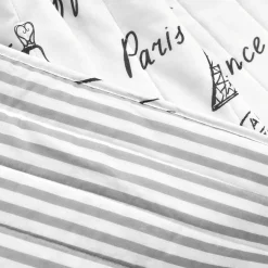 Paris Bonjour Reversible Cotton Throw
