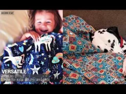 Paris Bonjour Reversible Cotton Throw