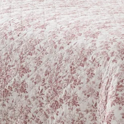 Peony Toile Reversible Cotton Quilt Set