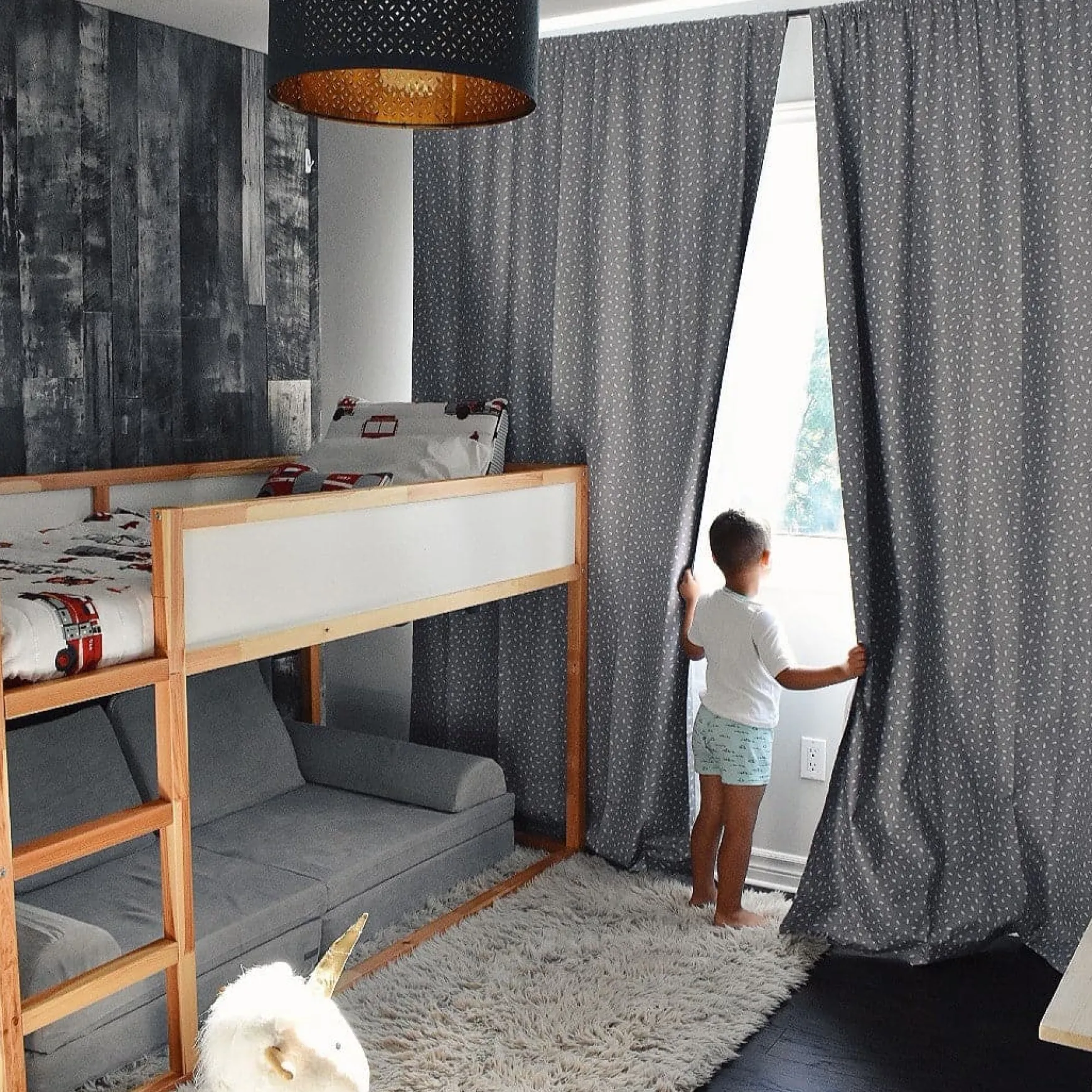 Pixie Fox Geo Blackout Window Curtain Panel