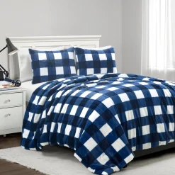 Plaid Ultra Soft Faux Fur All Season Comforter Set
