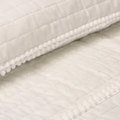 Pom Pom Stripe Quilt 3 Piece Set