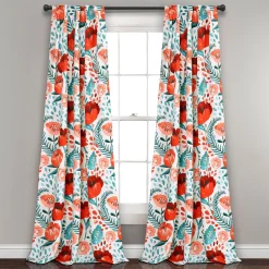 Poppy Garden Light Filtering Window Curtain Panel Set