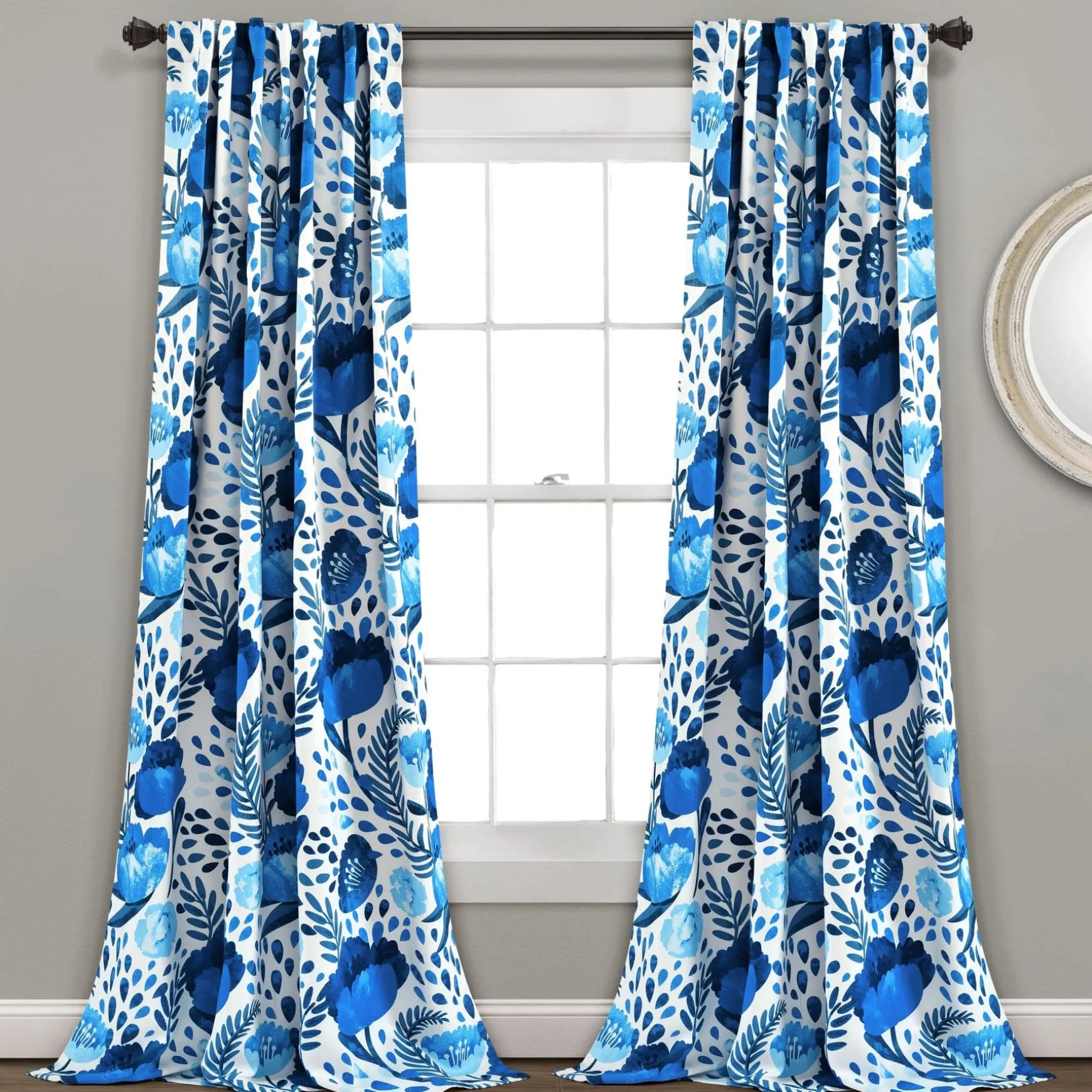 Poppy Garden Light Filtering Window Curtain Panel Set