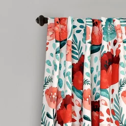 Poppy Garden Light Filtering Window Curtain Panel Set