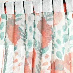 Poppy Garden Sheer Window Curtain Panel Set