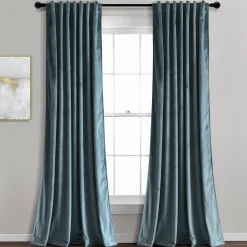 Prima Velvet Solid Back Tab Rod Pocket Light Filtering Window Curtain Panel Set