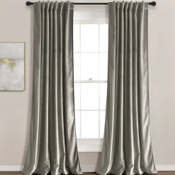 Prima Velvet Solid Back Tab Rod Pocket Light Filtering Window Curtain Panel Set