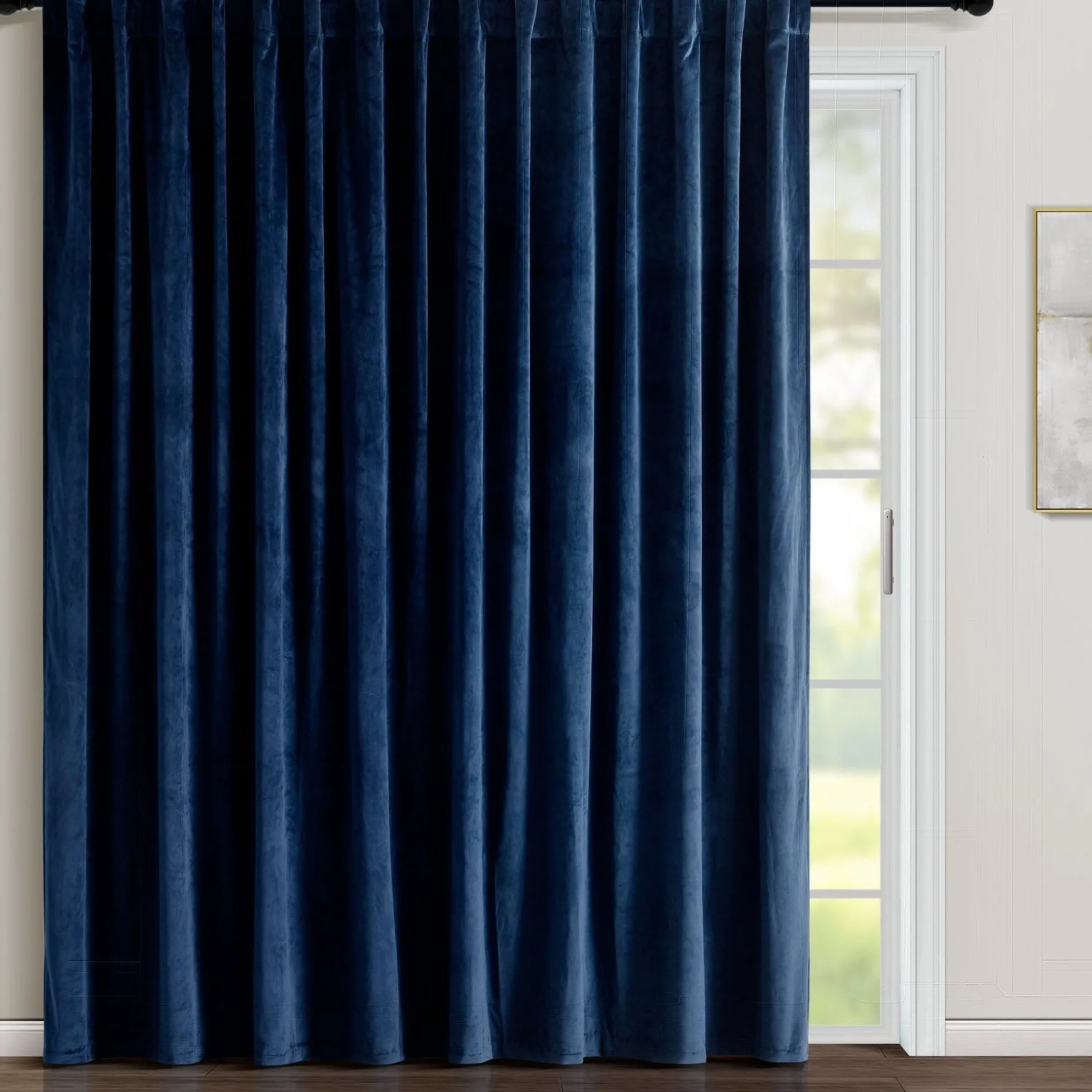 Prima Velvet Solid Ultra Wide Light Filtering Window Curtain Panel