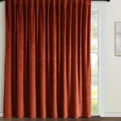 Prima Velvet Solid Ultra Wide Light Filtering Window Curtain Panel