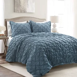 Ravello Pintuck 3 Piece Duvet Cover Set