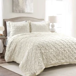 Ravello Pintuck 3 Piece Duvet Cover Set