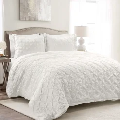 Ravello Pintuck 3 Piece Duvet Cover Set