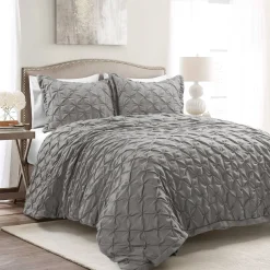 Ravello Pintuck 3 Piece Duvet Cover Set