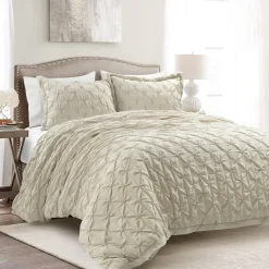 Ravello Pintuck 3 Piece Duvet Cover Set