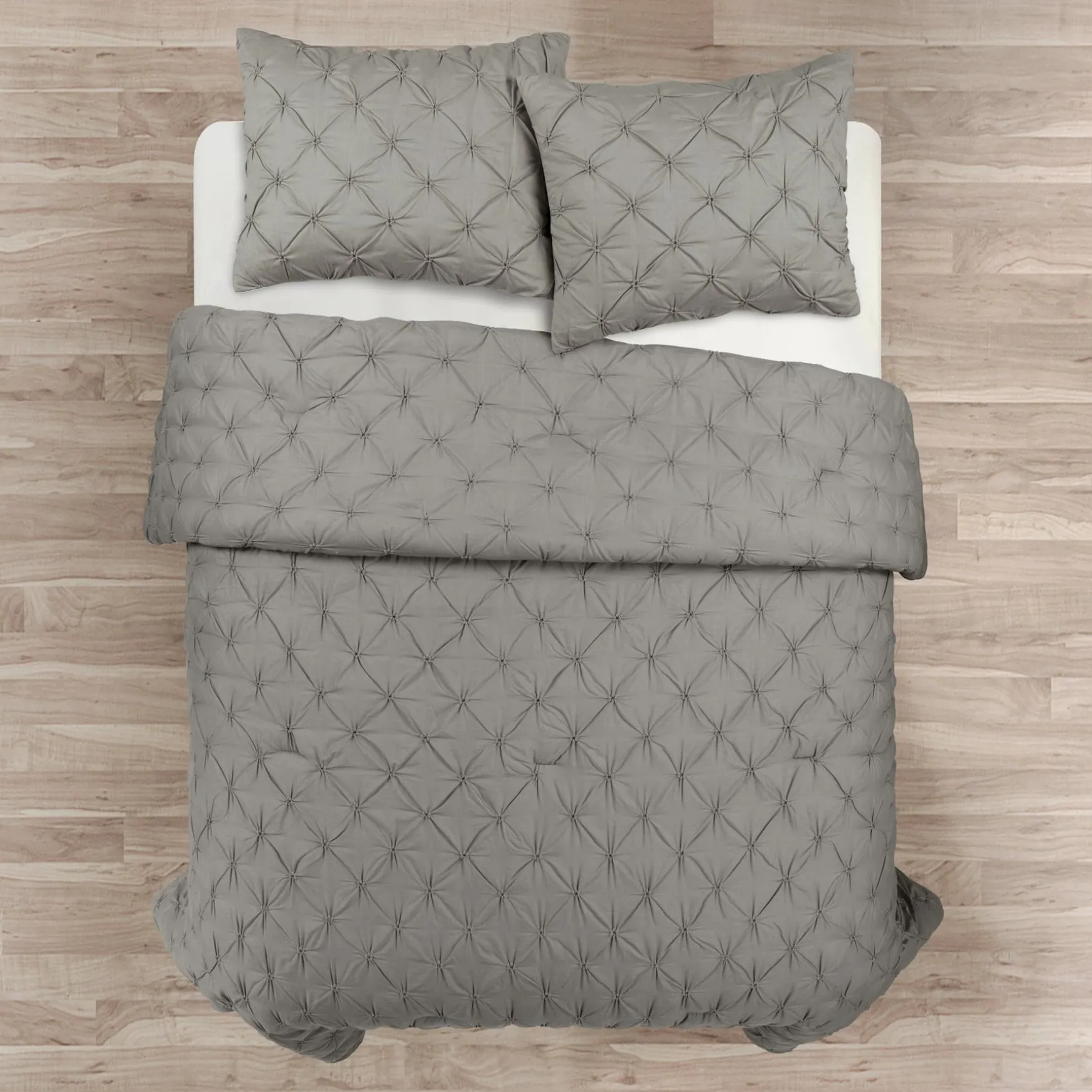 Ravello Pintuck Cotton Comforter 3 Piece Set