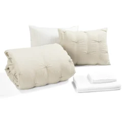 Ravello Pintuck Reversible Comforter Bed In A Bag