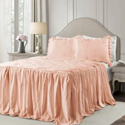 Ravello Pintuck Ruffle Skirt Bedspread Set