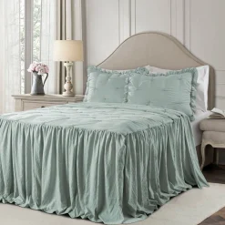 Ravello Pintuck Ruffle Skirt Bedspread Set