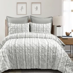 Ravello Pintuck Stripe 5 Piece Comforter Set