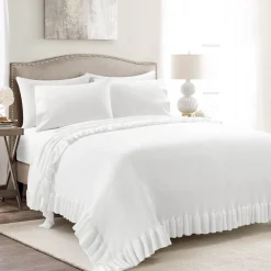 Reyna Soft Knitted Ruffle Blanket/Coverlet