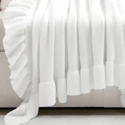 Reyna Soft Knitted Ruffle Throw