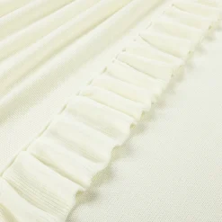 Reyna Soft Knitted Ruffle Blanket/Coverlet