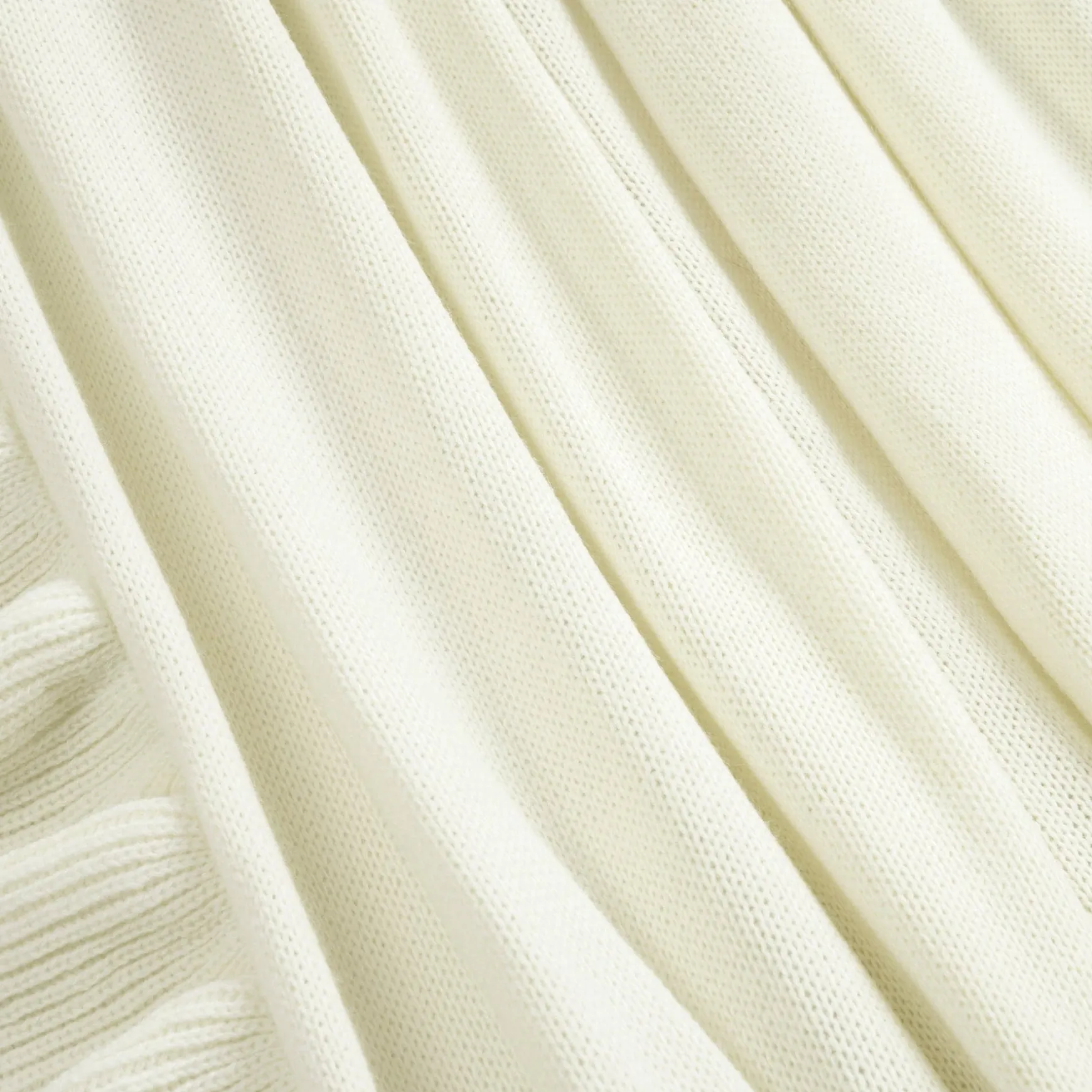 Reyna Soft Knitted Ruffle Blanket/Coverlet