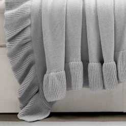 Reyna Soft Knitted Ruffle Throw