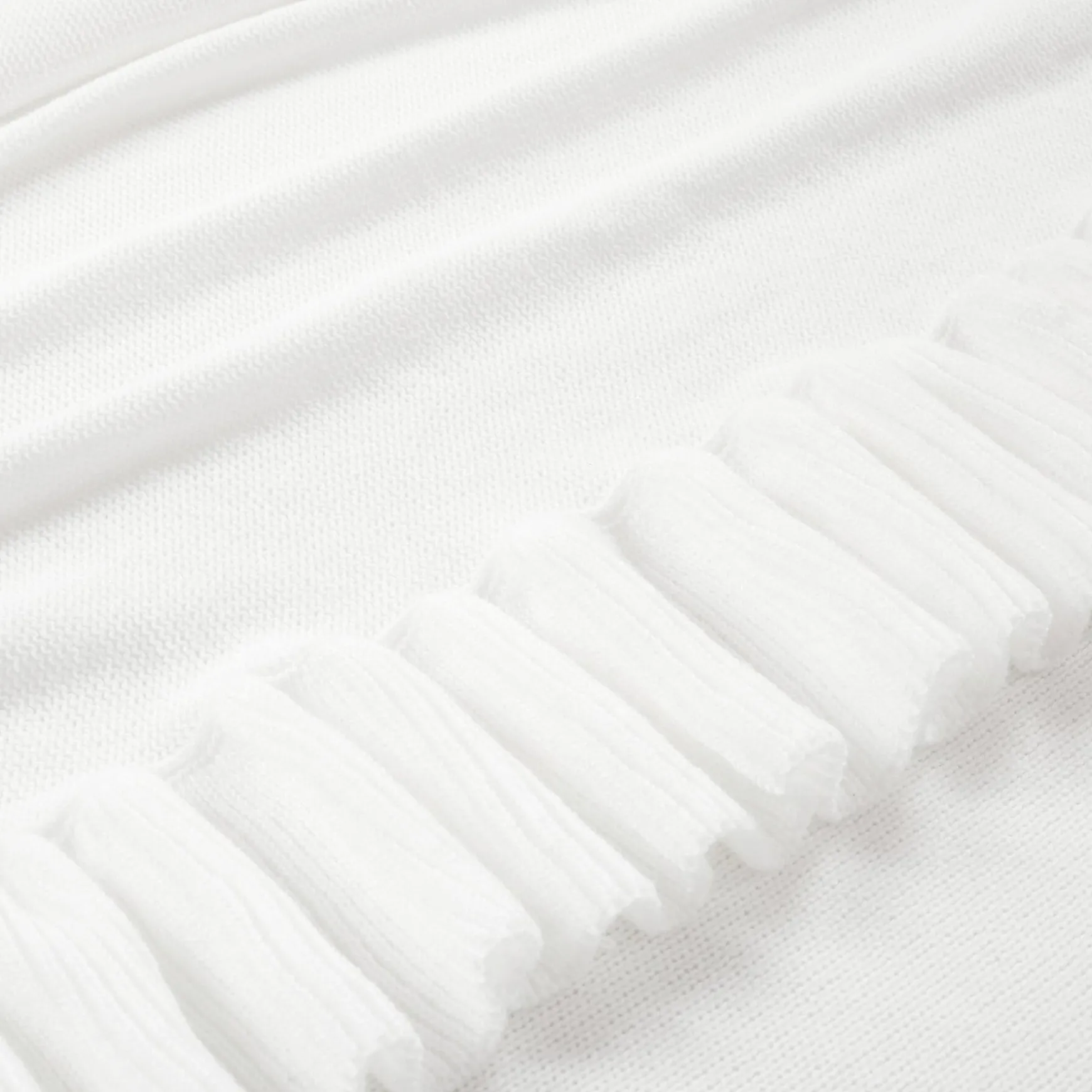 Reyna Soft Knitted Ruffle Blanket/Coverlet