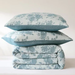 Rose Garden Pick Stitch Jacquard Matelasse Coverlet Set