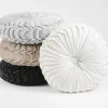 Round Pleated Soft Velvet Throw Pillow