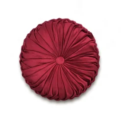 Round Pleated Soft Velvet Throw Pillow