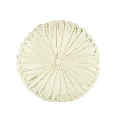 Round Pleated Soft Velvet Throw Pillow
